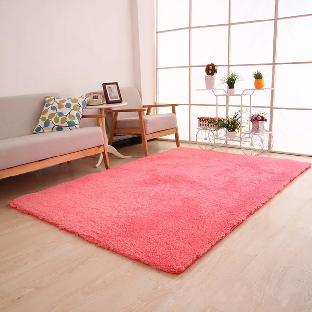 Ягненок бархатный тканевый ковер пушистый мягкий коврик ковер для детей ковры для детских площадок Противоскользящий белый спальня гостиная ковры коврики - Цвет: pink