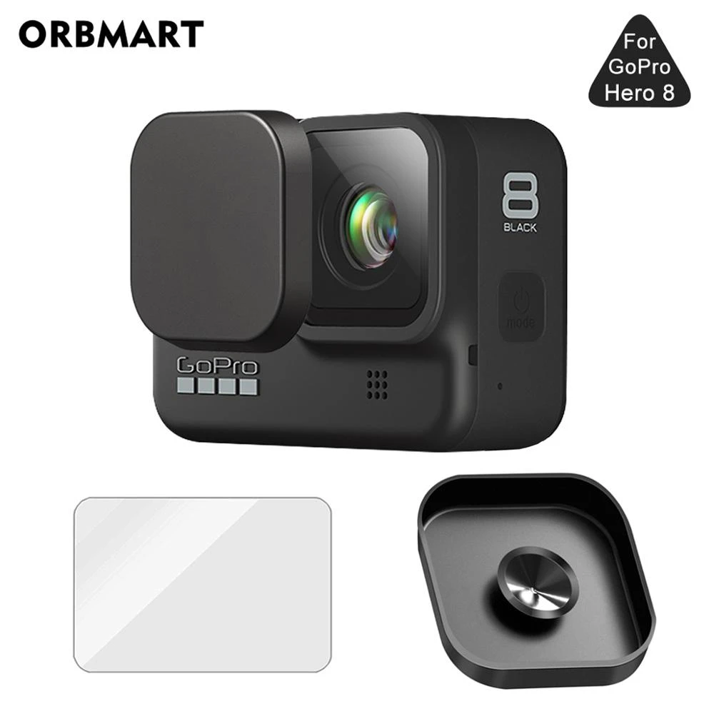 Lens Cap Protective Silicone Lens Cover Case For Gopro Hero 8 Black Tempered Glass Screen Protector For Go Pro 8 Camera Sports Camcorder Cases Aliexpress