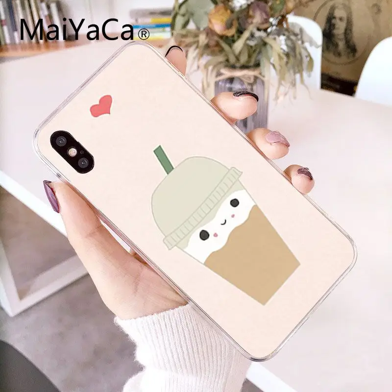 Funny Cute Cartoon food pearl milk tea pudding strawberry
