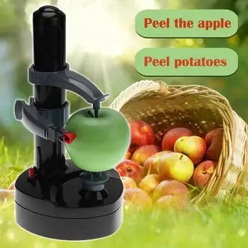 

Stainless Steel Electric Peeler Automatic Fruit Peeler Vegetable Cutter Three Spare Blades Potato Peeler Machine Multifunction