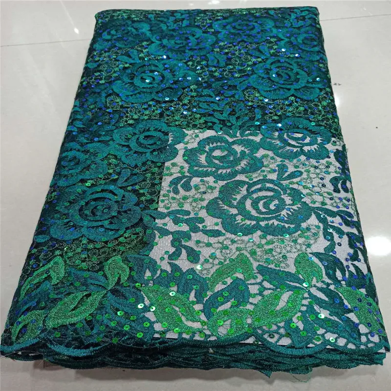 Африканская кружевная ткань высокого качества из тюля с блестками розовая