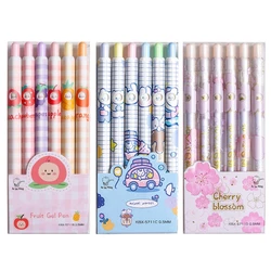 6x Retractable Gel Pen Refillable Ink 0.5mm Regular Cute Pens Core Quick-drying