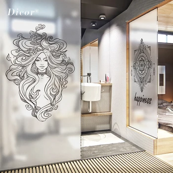 

DICOR 2019 New Morocco Black Glass Film Window Sticker Transparent Opaque Livingroom Home Decor Frosted Window Film BLT1221
