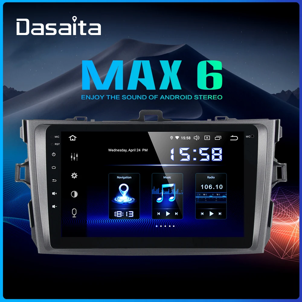 Dasaita 1 Din " ips Android 9,0 Автомагнитола для Toyota Corolla 2009 2010 2011 2012 2013 DSP Bluetooth gps 4 Гб ram