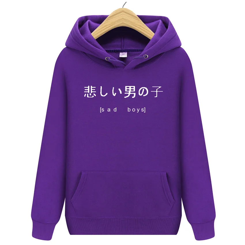 New sad Boys Printed Fleece Pullover Hoodies MenWomen Casual Hooded Streetwear Sweatshirts Hip Hop Harajuku Male Tops Oversize (12)