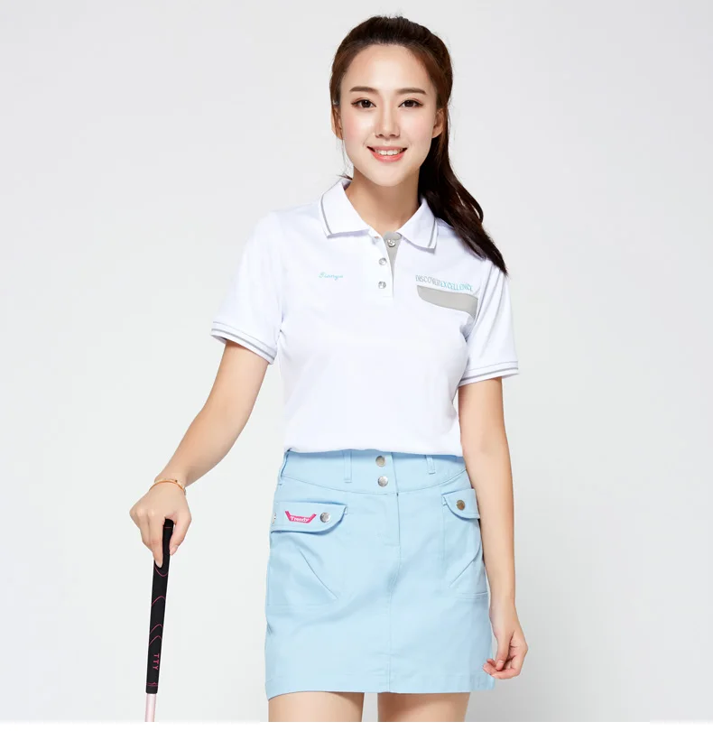 Женская футболка для гольфа для активного летнего спорта, одежда с коротким рукавом, блузка мягкого силуэта, нижнее белье, топы с отложным воротником, одежда для гольфа
