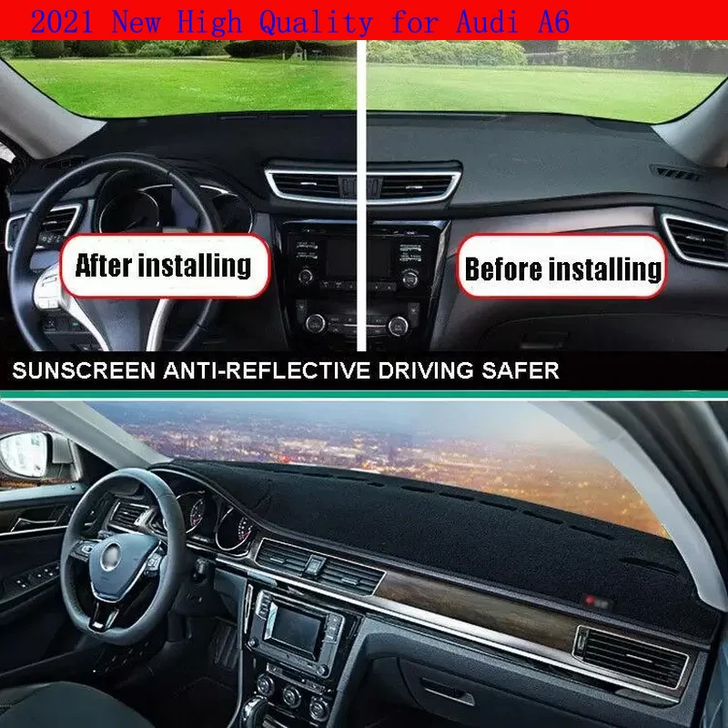 

Чехол для салона автомобиля Audi A6, нескользящий коврик для приборной панели, Солнцезащитный ковер, аксессуары для автомобиля