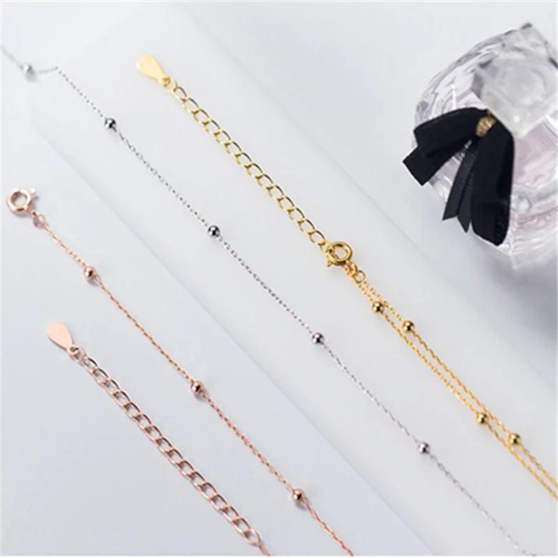 WANTME Genuine 100% 925 Sterling Silver Cross Chain Glossy Bead Choker Necklace Women Minimalist Fine Jewelry Cute Accessories - Image 6