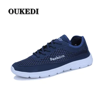 

2019 Brand Fashion Men Summer Breathable Shoes Size 38-46 Soft Light Male Mesh Shoes Sneakers Black Blue Grey