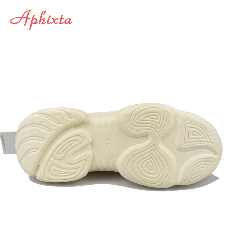 Aphixta/вязаные носки; женские кроссовки из эластичной ткани; женская обувь; дышащие мягкие туфли на плоской подошве; большие размеры 43
