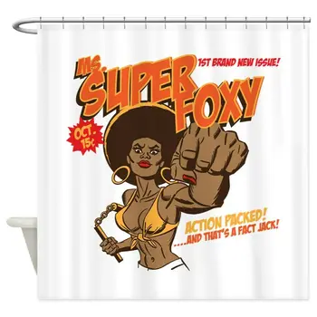 

Unique Custom Ms. Super Foxy Decorative Fabric Shower Curtain
