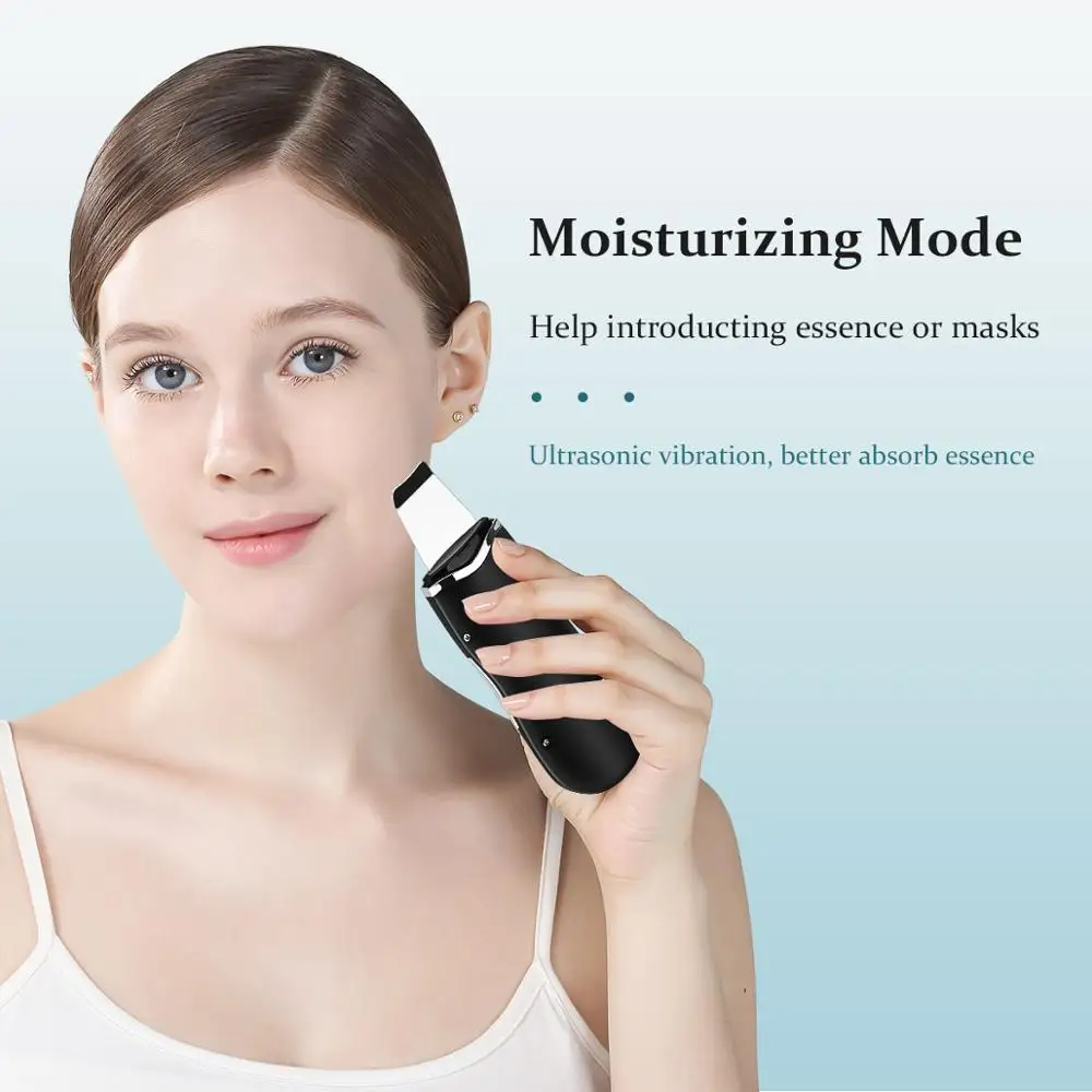 Professional Ultrasonic Facial Skin Scrubber Ion Deep Face Cleaning Peeling Rechargeable Skin Care Device Beauty Instrument 42