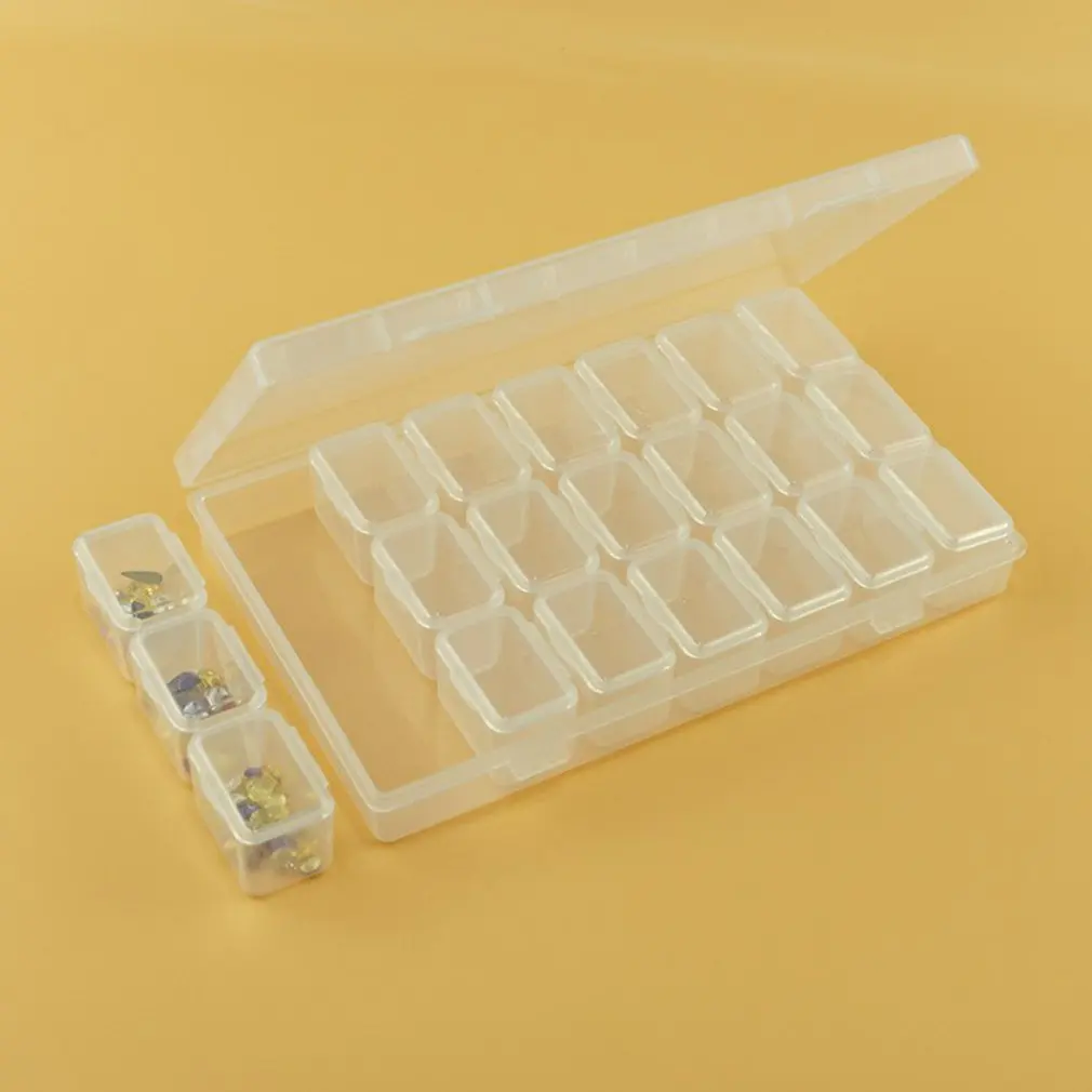 

Nail Art Storage Box 21-grid Nail Art Accessories Diamond Collection Tool Drop-proof Transparent Storage Box