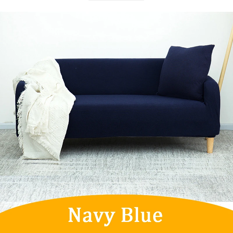 Растягивающийся l-образный скользящий диван, эластичный чехол, домашний текстиль, 3 места, противоскользящие гибкие защитные чехлы для дивана в гостиную - Цвет: Navy Blue