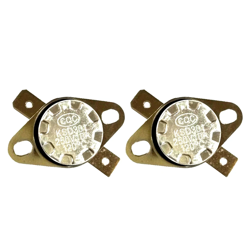 2PCS KSD301 120C NC Thermostat Temperature Thermal Control Switch AC 250V
