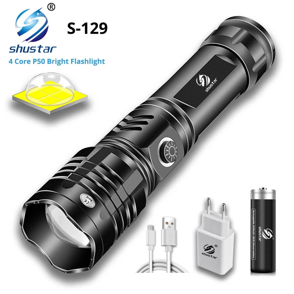 Aluminum Alloy Led Flashlight | Shustar Flashlight | Flashlights Torches -  Powerful Led - Aliexpress