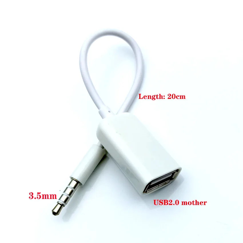 Brown 3,5 мм штекер аудио AUX к USB 2,0 V8micro мини usb штекер Адаптер зарядный кабель 30 см 80 см 100 см белый - Color: Brown