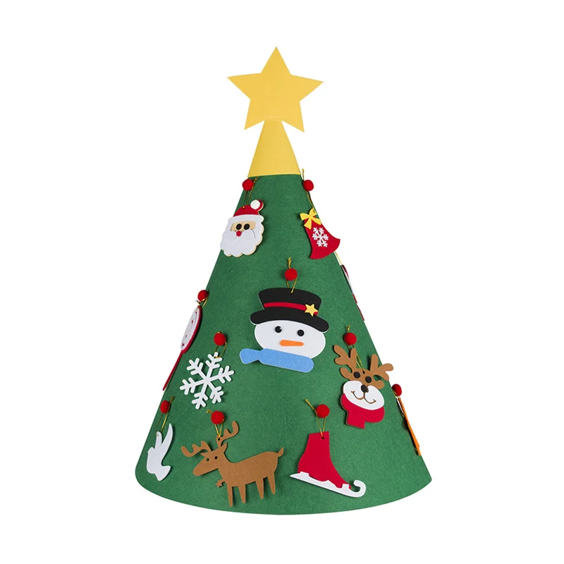 

DIY Felt Christmas Tree New Year Gifts Kids Toys Artificial Christmas Tree Ornaments Wall Hanging Christmas Decoration for Home