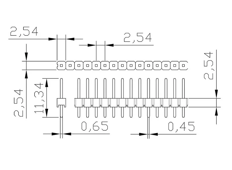 10 шт. позолоченные контактные разъемы для Arduino 1x40 2 54 мм|Интегральные схемы| |