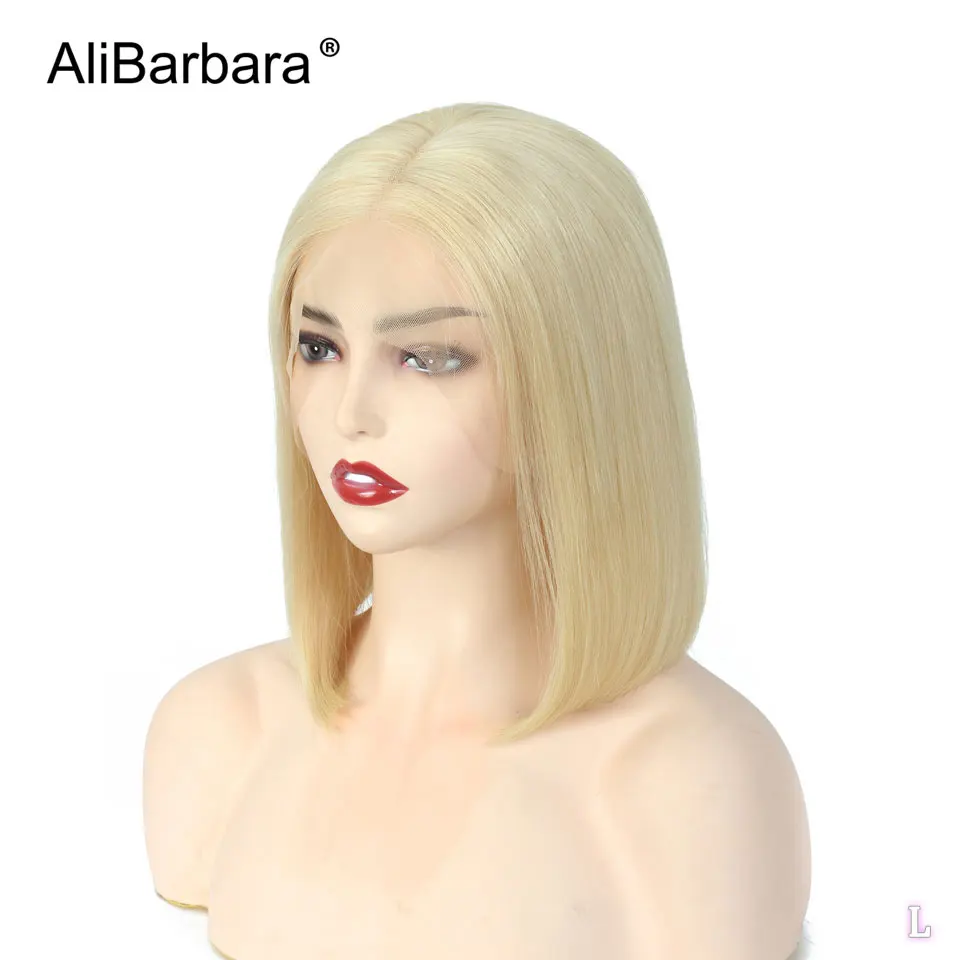 Brazilian Straight 613 Bob Lace Front Wig 150% Density Blonde Remy 13x4 Short Human Hair Wigs | Шиньоны и парики