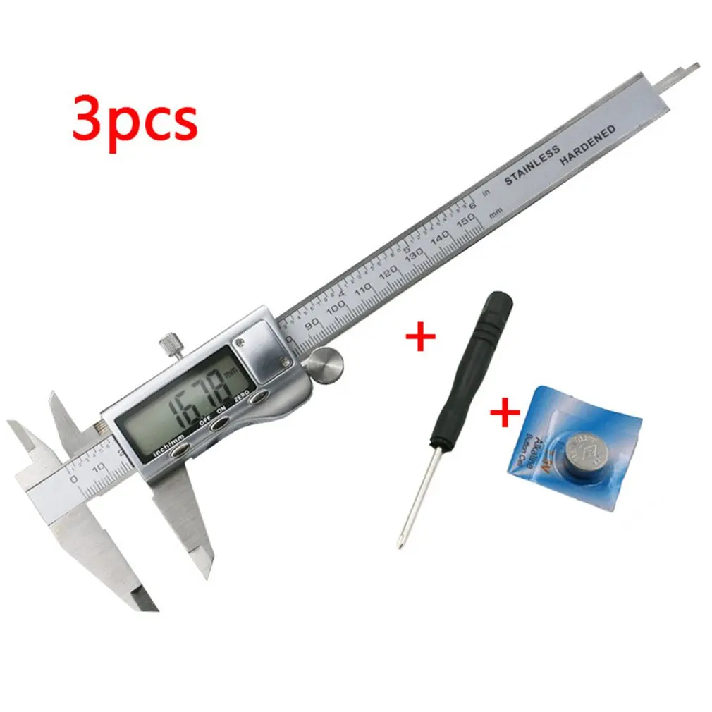 150 мм/6 дюймов электронный прецизионный цифровой штангенциркуль Инструмент Линейка из нержавеющей стали микрометр измерительные инструменты Калибр
