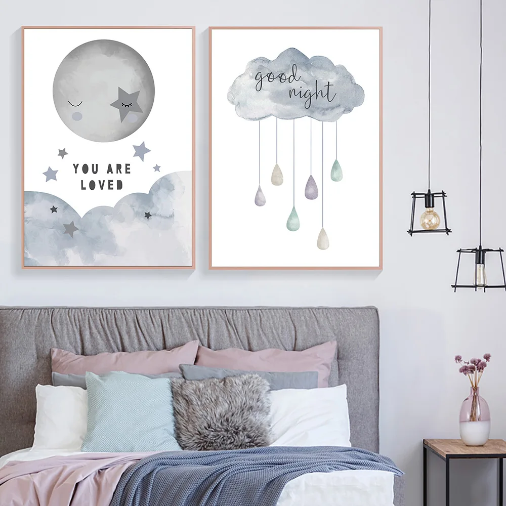 moon and stars nursery prints