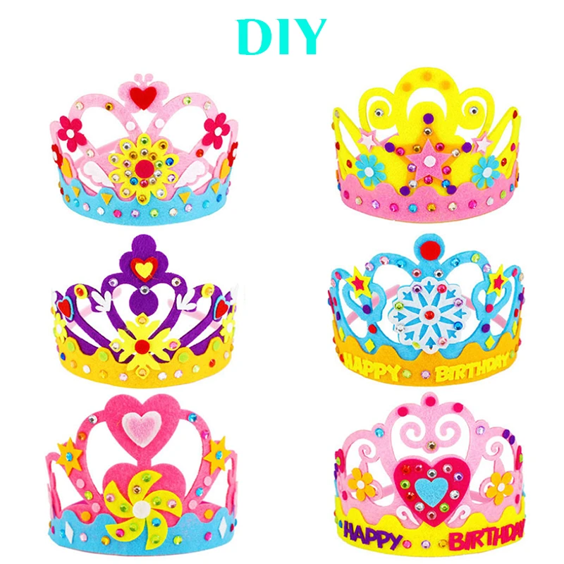 Prinses Kinderfeestje Knutselen Knutselen Kinderen Knutselen Materialen Kinderen Meermin DIY Kroon Educational for Girls Kinder Kinderen Creatief Kinderen Meisjes Speelgoed 5 Jaar meisjes|Knutsel Speelgoed| - AliExpress