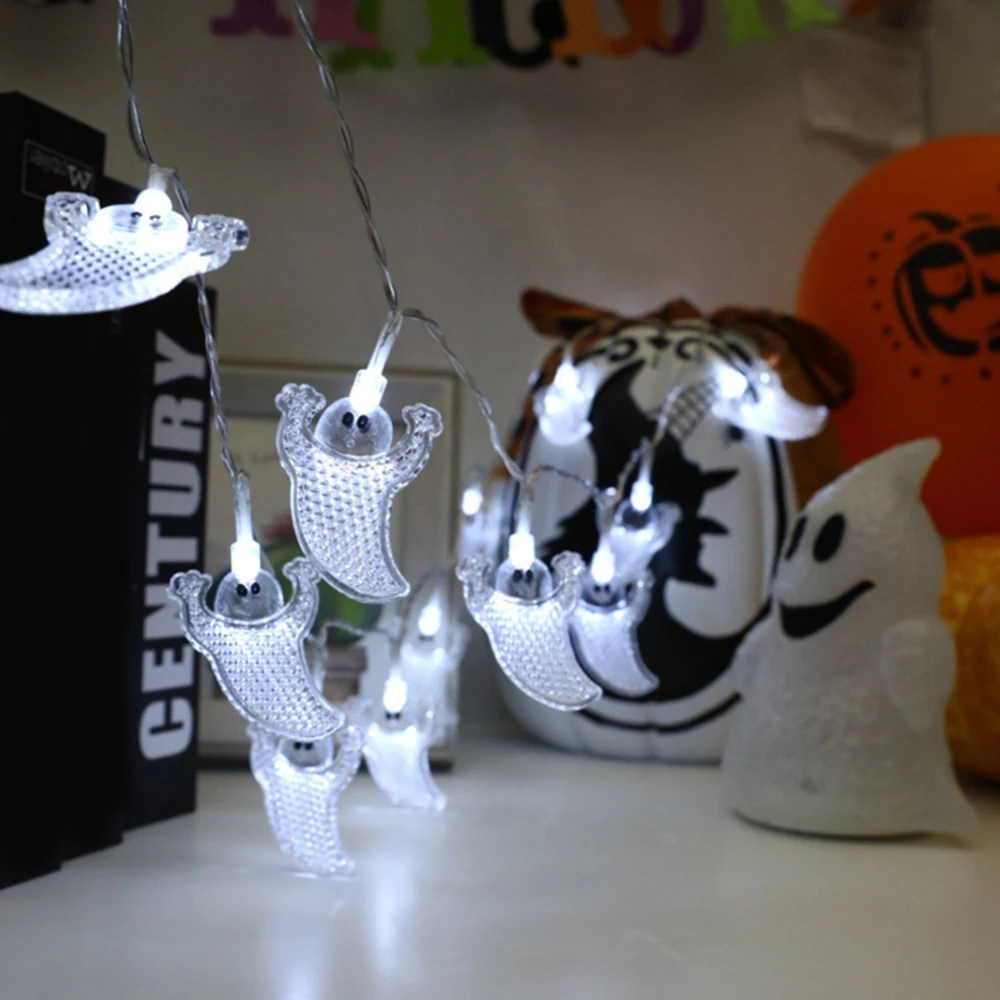 20 Led светильник-гирлянда с тыквами и летучими мышами для Хэллоуина, вечерние украшения, оконный дисплей, светильник на Хэллоуин, струны, светильник-тыква, струны