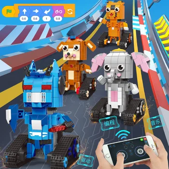 

Building Blocks Cute Pet Robot App Programming Remote Control Technology Building Blocks Steam Science and Education Model Toys
