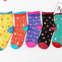 Рождество Санта Клаус Смешные Милые Мультяшные женские носки свежие носки с надписями Снежинка