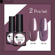 Ur Sugar 2 шт./компл. Блестящий Гель-лак для ногтей, комплект с надписью «розовый», гибридный Цвет! полупостоянная Led Гель-лак био-Гели Soak Off УФ гель-Лаки нейл-арта