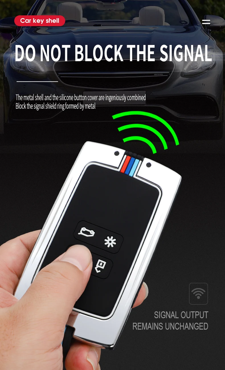 Copri chiave per auto in lega di zinco per catena portachiavi con copertura chiave in Silicone Renault Kadjar Megane Koleos QM5 QM6 2016 2018 - H4f7b07de10fa4418a3a3900b5cd3b0e9s