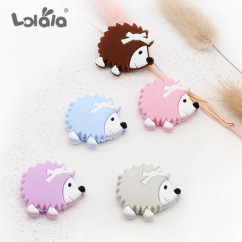 

5pc Cute Mini Silicone Hedgehog Beads For Teething DIY Beads BPA Free Food Grade Silicone Beads For New Year Gifts Baby Teether