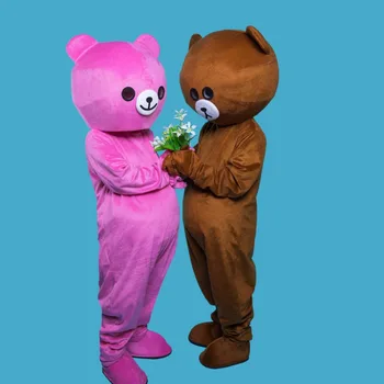 

Pink Brown Bear Mascot Costume Suits Cosplay Party Game Dress Outfits Advertising Carnival Halloween Xmas Easter Festival Adults