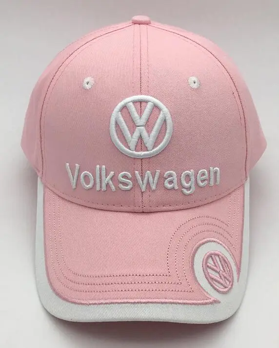 NEW Volkswagen Baseball Cap Auto Logo embroidery Adjustable snapback hood Hat Mens women - Цвет: Volkswagen pink