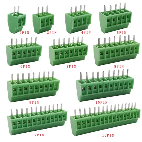 2.54mm/0.1" Pitch PCB Screw Terminal Block Connector 2P 3P 4P 5P 6P 7P 8P 9P 10P 12P 16Pin Terminals 150V 6A for 26-18AWG Cable - Image 3