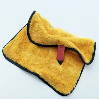 

40*30CM New Clean Two-in-one Car Wash Towel Absorbent Double-sided Fleece Microfiber Coral Fleece Car Wiper With Tire Gap Shovel