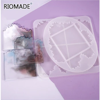 

Square Oval Round Shape Wave Coaster Mold Handmade Making Jewelry Tools DIY Irregular Wave Decoration Base Silicone Molds