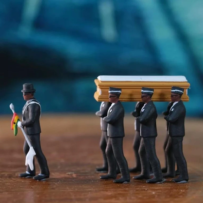 3 см Косплей Гана танцы Pallbearers гроб фигура танца погребальная танцевальная
