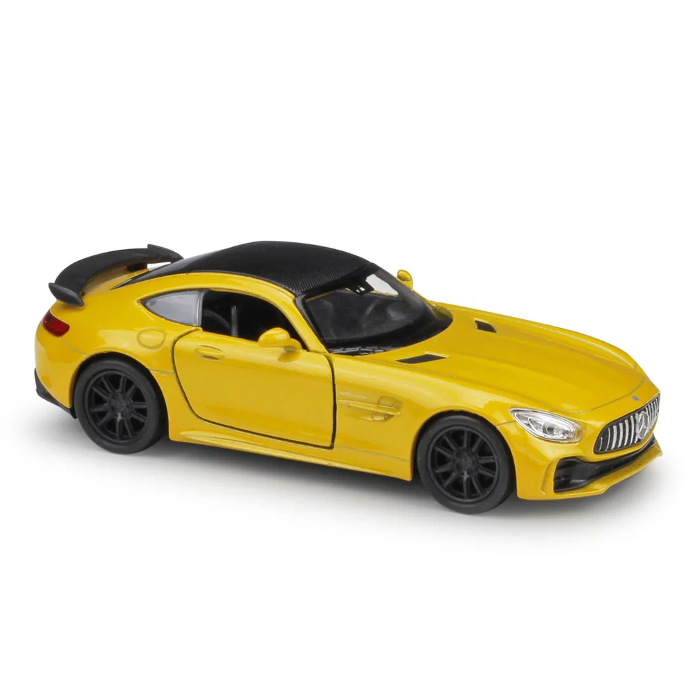 WELLY 1:36 Mercedes-AMG GTR моделирование сплава Модель автомобиля машина Моделирование Коллекция игрушек Выдвижной Автомобиль - Цвет: Цвет: желтый