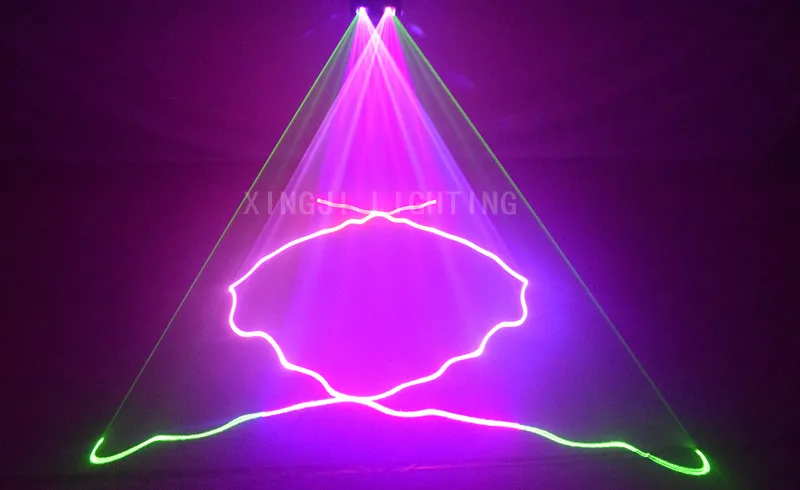2 объектива Красный Зеленый Синий RGB Полноцветный пучковый лазер DMX 512 Профессиональный DJ вечерние шоу клуб праздник барное сценическое освещение