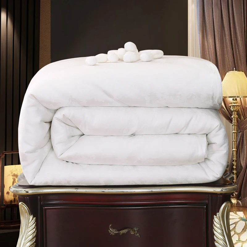 Offerte Inverno Cinese 100% Trapunta Di Seta Di Gelso Inserto di Riempimento Fatti A Mano di Qualità Quattro Stagioni Di Seta Trapunte Coperte 100% Cotone Duvet