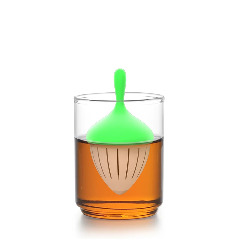 

Tea Infuser Strainer Silicone Gyro Filters Rotating Floating Function with Drip Holder Loose Leaf for Birthday Party