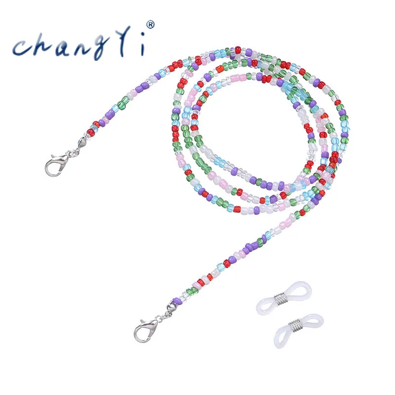 Changyi Bohemia 2021 Trend Beads Glasses Hanging Chain Sunglasses Lady Pearl Mask Chain Fashion Jewelry Nonslip Metal Chain