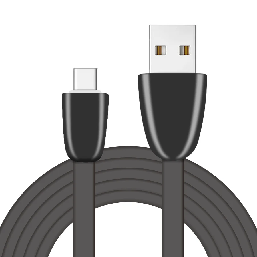 PINZHENG 1 м usb type-C кабель для быстрой зарядки для samsung S9 S8 huawei Xiaomi Redmi 7 Mobie Phone Usb кабели type-C зарядный шнур - Цвет: Black