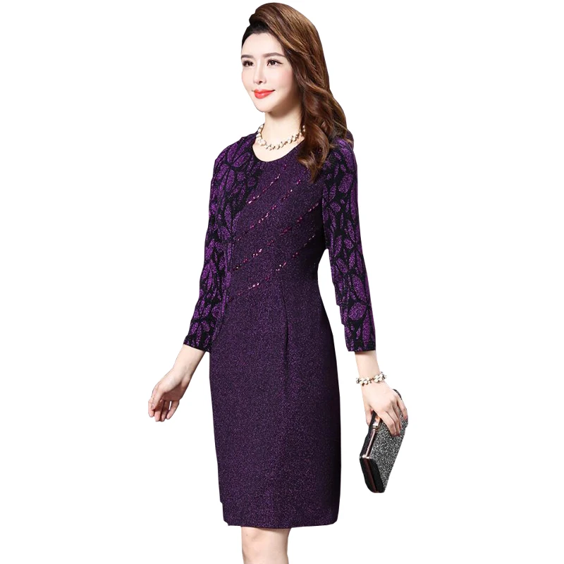 Preise Elegante Lange Hülse Kleid Für Frauen 2020 Herbst Vintage Weibliche Sexy Büro Dame Ol Arbeit Kleider Bodycon Spitze Patchwork Vestidos