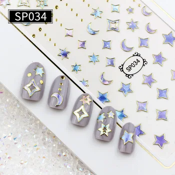

1pcs Embossed 3D Nail Stickers Decals Geometric Lines Cutout Triangle Square Shape Sticker Decal DIY Nail Art Tips Decoration