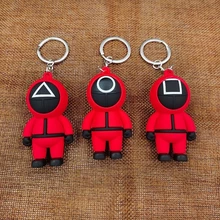 Porte clés masque de jeu de calmar, accessoires de vêtements de COSPLAY, pendentif de film coréen, accessoires d'anniversaire 