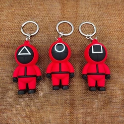 Porte clés masque de jeu de calmar, accessoires de vêtements de COSPLAY, pendentif de film coréen, accessoires d'anniversaire 