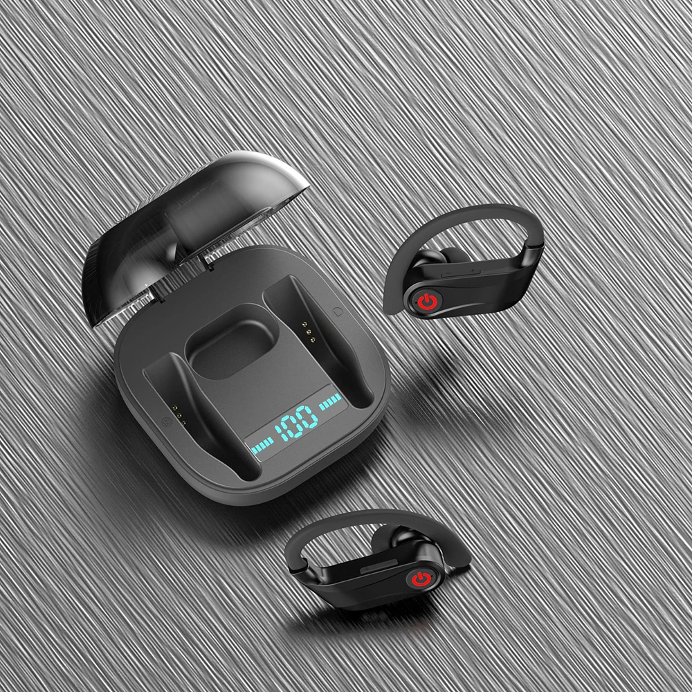 Новое поступление ушной крючок BT беспроводные TWS наушники беспроводной шлем Аудио Мини спортивная Гарнитура TWS Близнецы наушники с зарядным чехлом